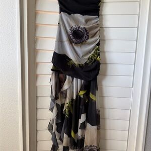 Zara floral asymmetrical hem  Dress